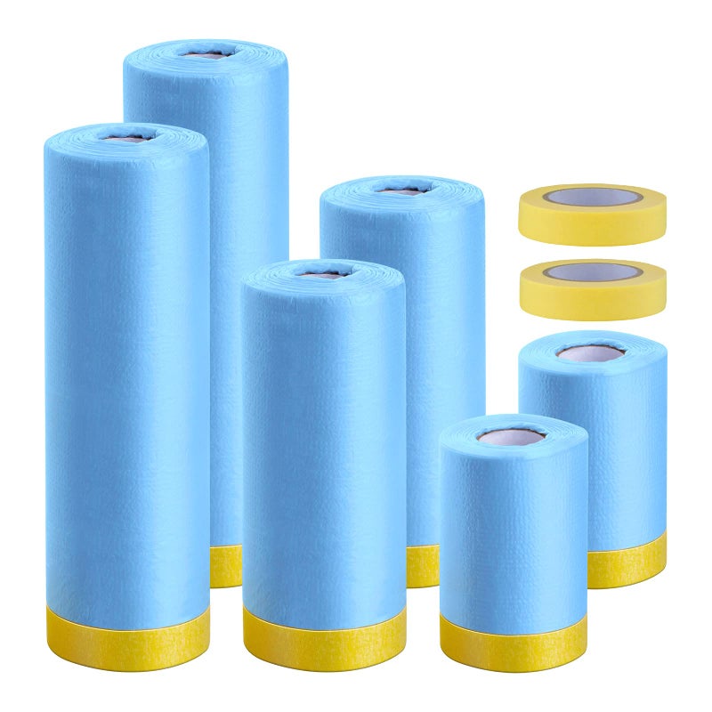 MyLifeUNIT Tape and Drape, 6 Pack Masking Paper with Tape for Automotive Painting - Image 1